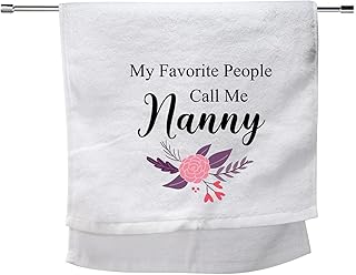 PXTIDY Nanny Towel Nanny Gifts Babysitter Gifts My Favorite People Call Me Nanny Embroidered Wash Towel Nanny Mothers Day Gift for Nanny Birthday Gift Nanny Grandma Gifts