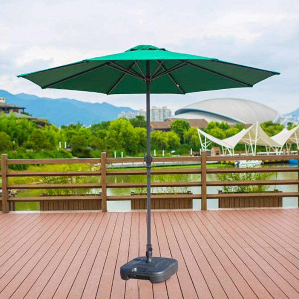 Ombrellone da Tavolo per Mercato Esterno da 9 Piedi per Patio/Cortile con manovella, palo in Ferro Robusto Anti-UV Impermeabile in Poliestere