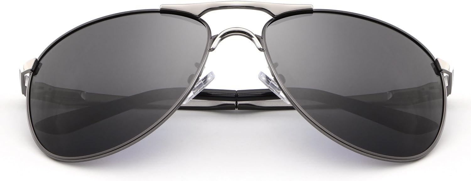 HDCRAFTER Classic Aviators Metal Frame Mirrored Lens Sunglasses Polarized 60MM