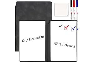Marte Vanci Whiteboard Notebook: Reusable Dry Erase Notepad with Magnetic Cover
