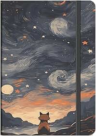 Caderno GATO CAPA DURA CRIATIVA – Criativo 160 Páginas Anotações Bullet Journal - 21x14, Ideal para Anotações e Bullet Journal(GATO PINTURA SOLITARIO,SEM pauta (para desenhar))