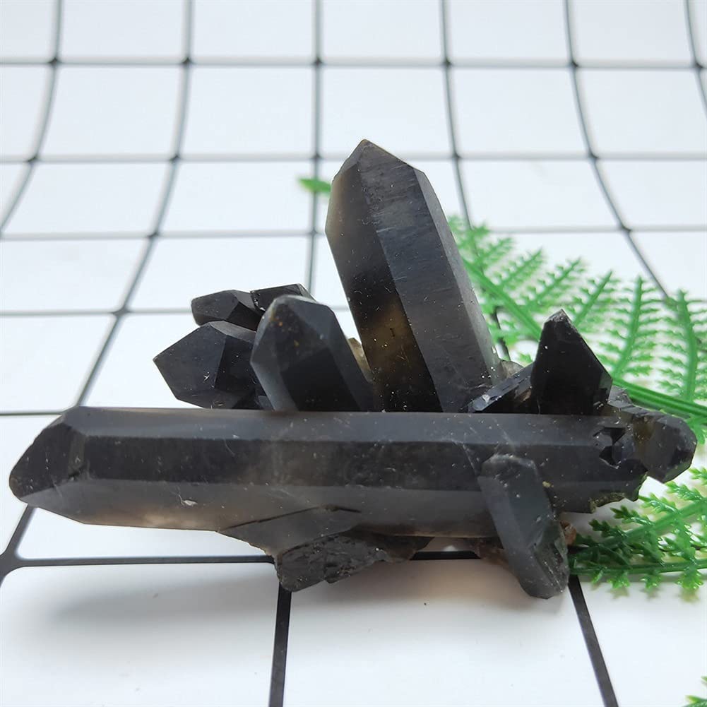 KUYINHealing Crystal Small Crystal Cluster Natural Black Crystal Clusters Smoky Quartz Stone vug Crystals Healing Home Decor (Size : 30-40g)