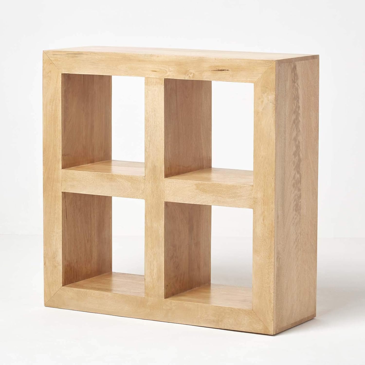 HOMESCAPES Dakota Four Cube Display Bookcase Unit Oak Finish