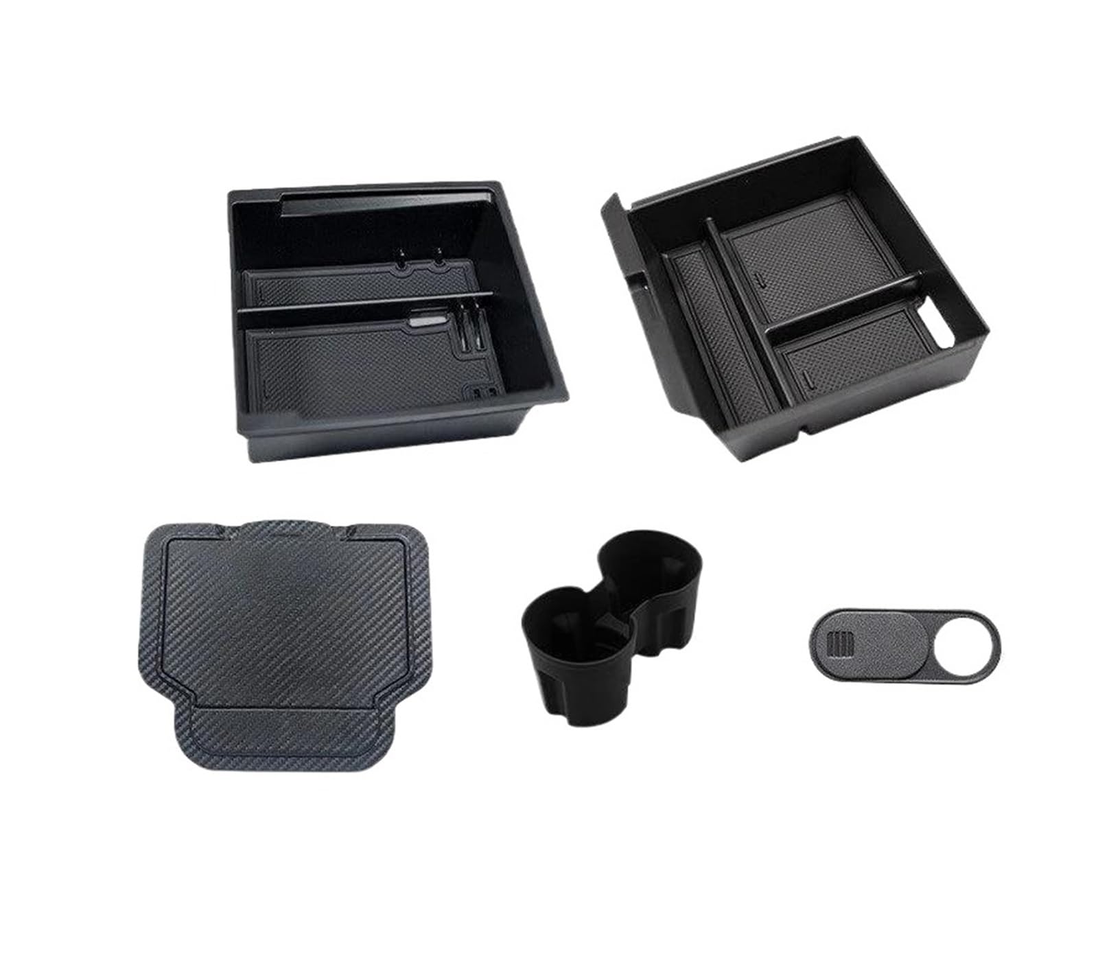TOPOLVLCKC Armrest Storage Box For Tesla Model 3 Highland Y Juniper YL Center Console Armrest Storage Box Set Non-Slip Cup Pads Organizer Trays Car (Type6)