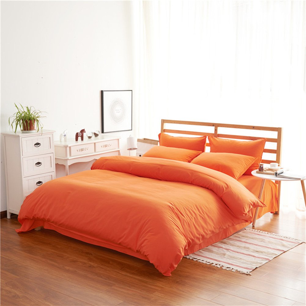 Housse de couette 220x240 orange parure complète pour en finir avec le lit dépareillé