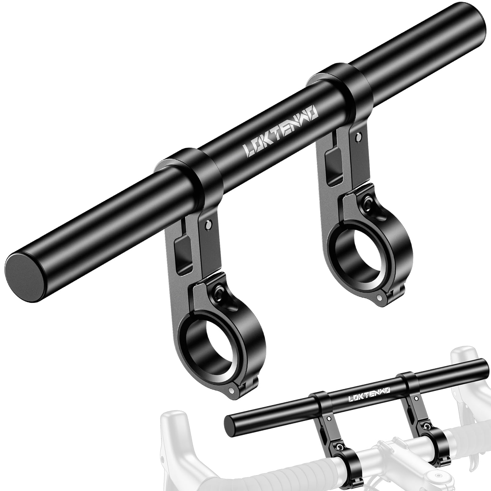 Bike Handlebar Extender - 11.81" Aluminum Extension with Aluminum Alloy Dual-Clamp Mounting Base for Bicycle and Motorcycle, Fits Handlebar Diameters of 0.875"/ 1.0"/ 1.125"/ 1.26"-picture-25