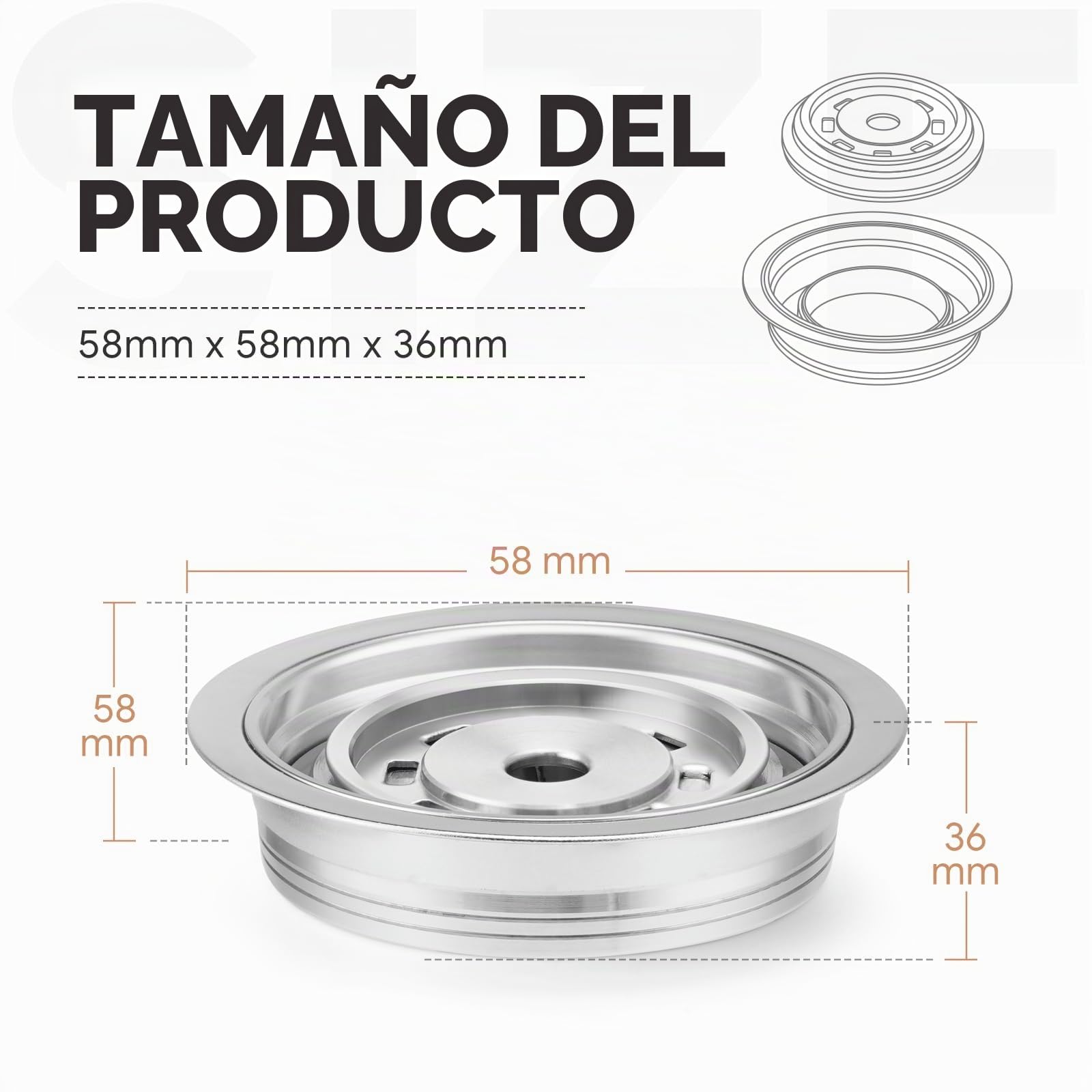 Adaptador de cápsulas de café reutilizable de acero inoxidable compatible con cápsulas Nespresso OriginalLine – Convertidor para máquinas Vertuo Next, Vertuo Pop y Vertuoline – para tamaño