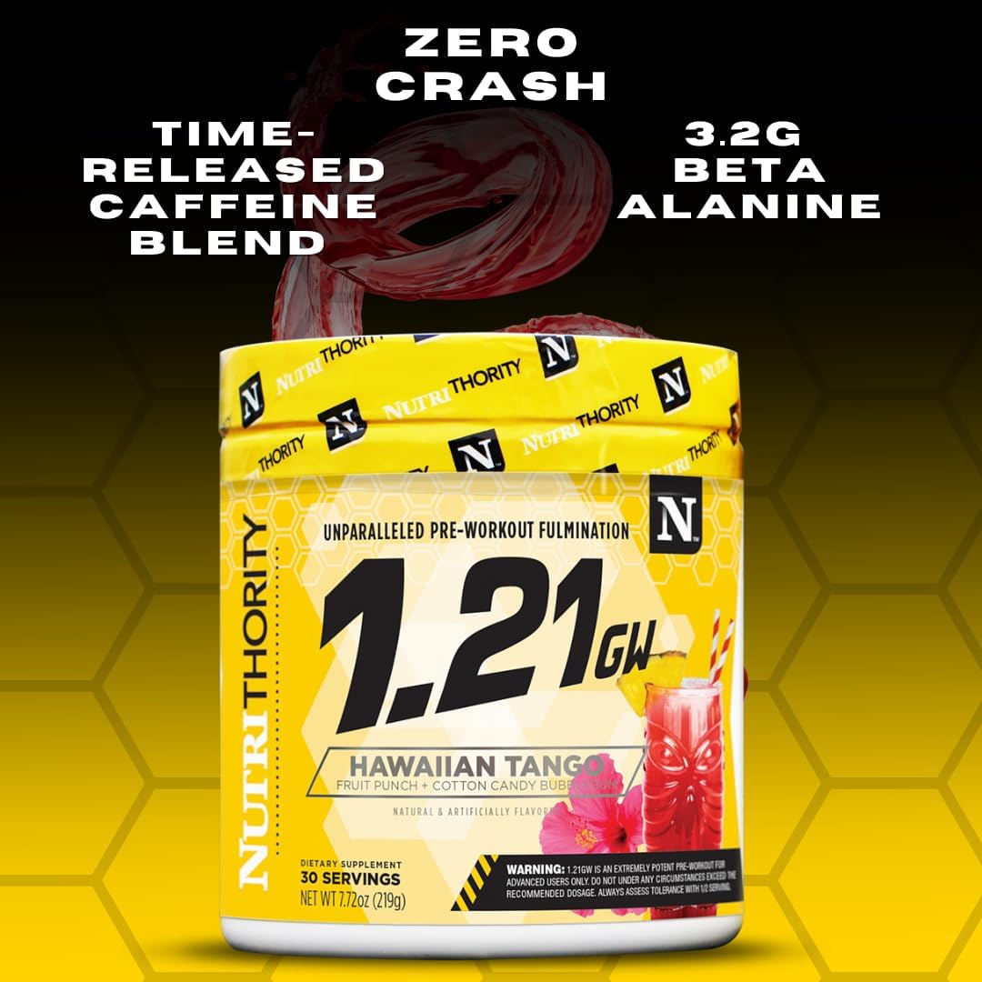 Nutrithority 1.21gw High Stim Pre-Workout, Freedom Fuel - Strength Gains Powder Energy Supplement - Unparalleled Pumps, Focus, & Drive - Intense Blend of Time Released Caffeine