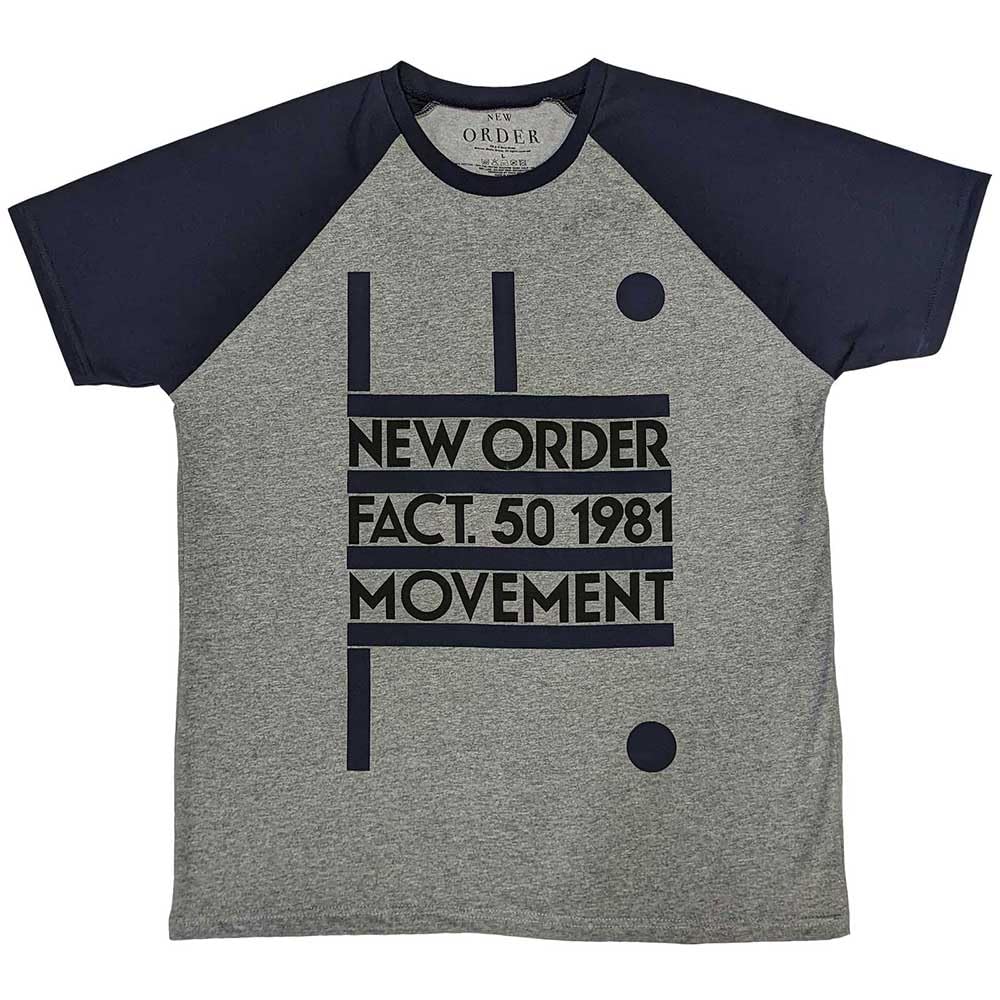 Rock Off officially licensed products New Order Movement Raglan T Shirt XXL Grey