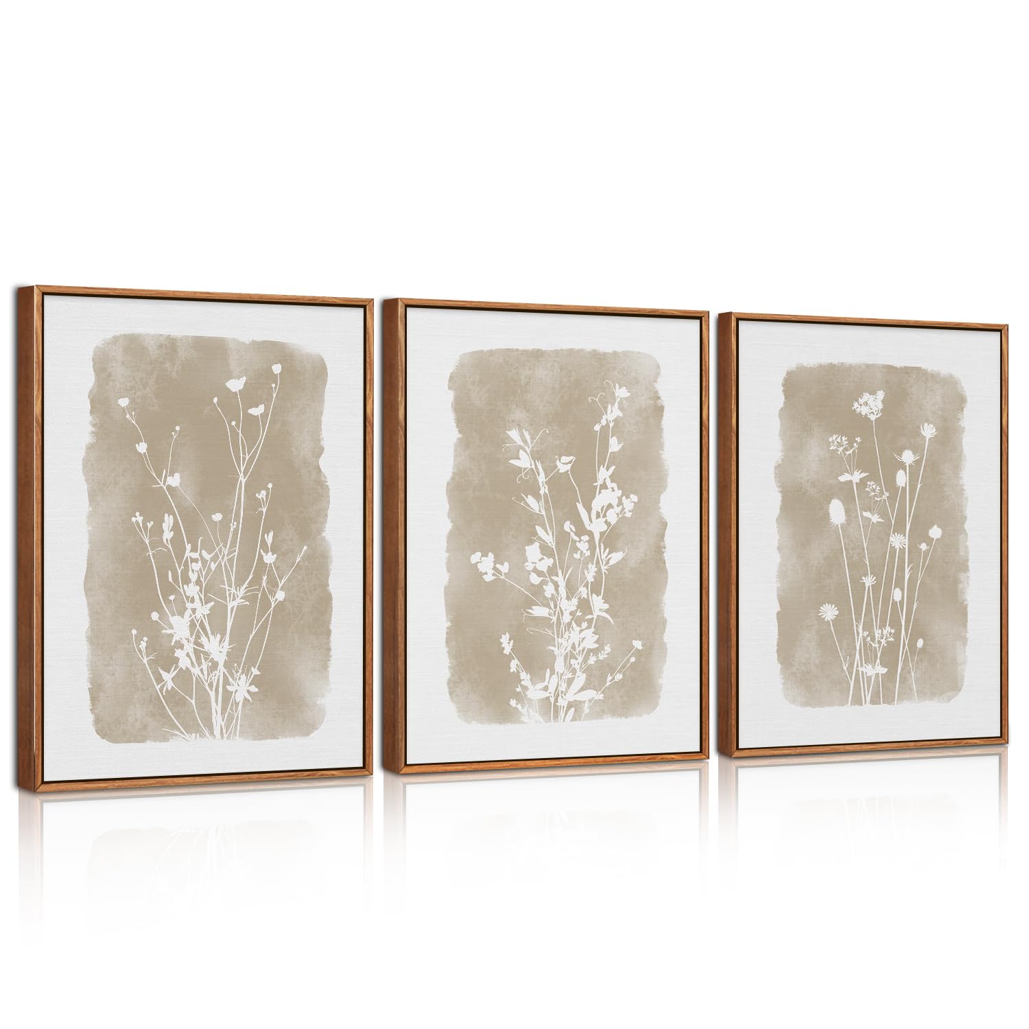 HPNIUB Sage Green Framed Canvas Prints Wall Art Set, Abstract Botanical Boho Wall Decor, Minimalist Geometric Line Leaf Canvas Artwork for Living Room, Bedroom, Dining Room, Office, Bathroom 30x40cm — view 15