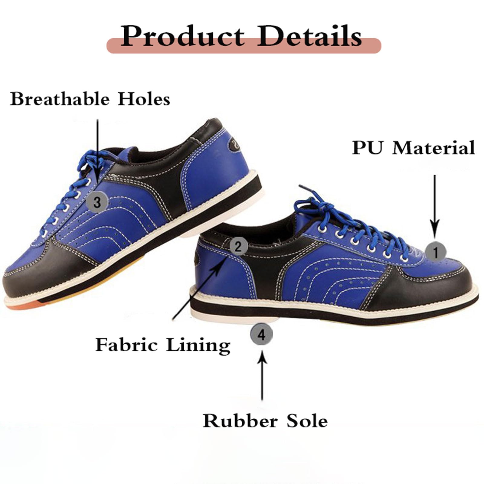 Zapatos de Bolos para Exteriores,Zapatos de Bolos Unisex Adulto,Zapato de Bolos jóvenes,Zapatos de Bolos Interiores,Resistente Desgaste,Transpirable,para Hombres,Mujeres,Adultos,Negro