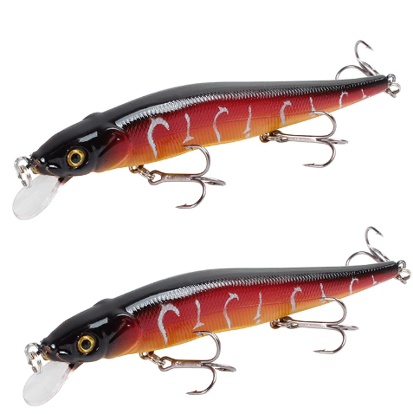 IvyLoutish Fishing Lure Bait 2 Pcs Fishing Bait 11.5cm/14g Minnow Crankbait Wobblers 3D Eyes Perch Artificial Bait Pike Carp Bait Swim Bait Fishing Fishing Tackle