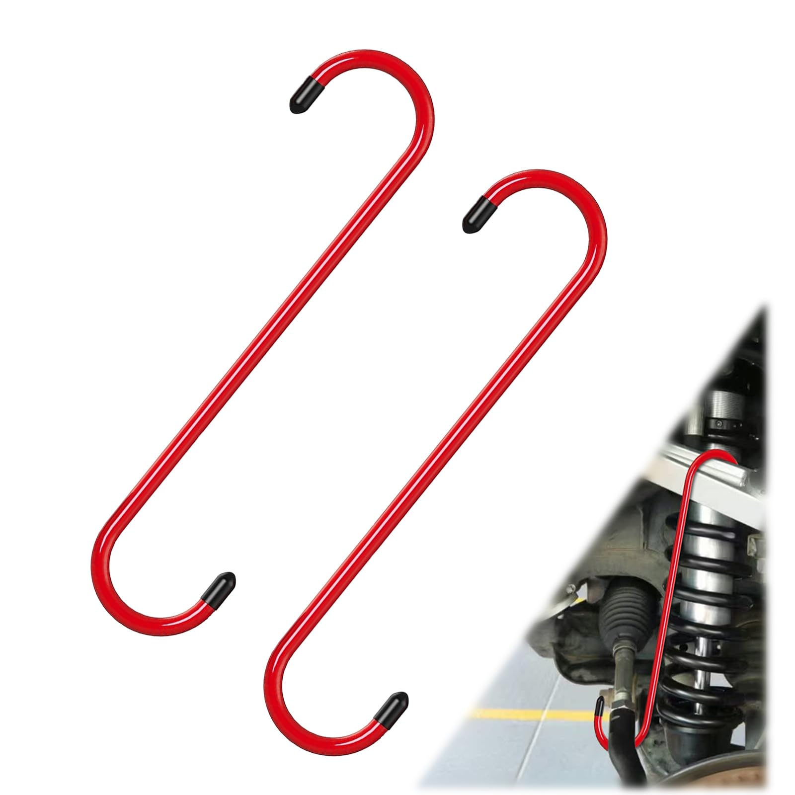 2PCS Brake Caliper Hanger Caliper Hangers Hooks with Rubber Tips, Durable Steel, Rust-Proof Automotive Tools for Braking, Axle, Suspension, Herramientas para Extensión de Frenos