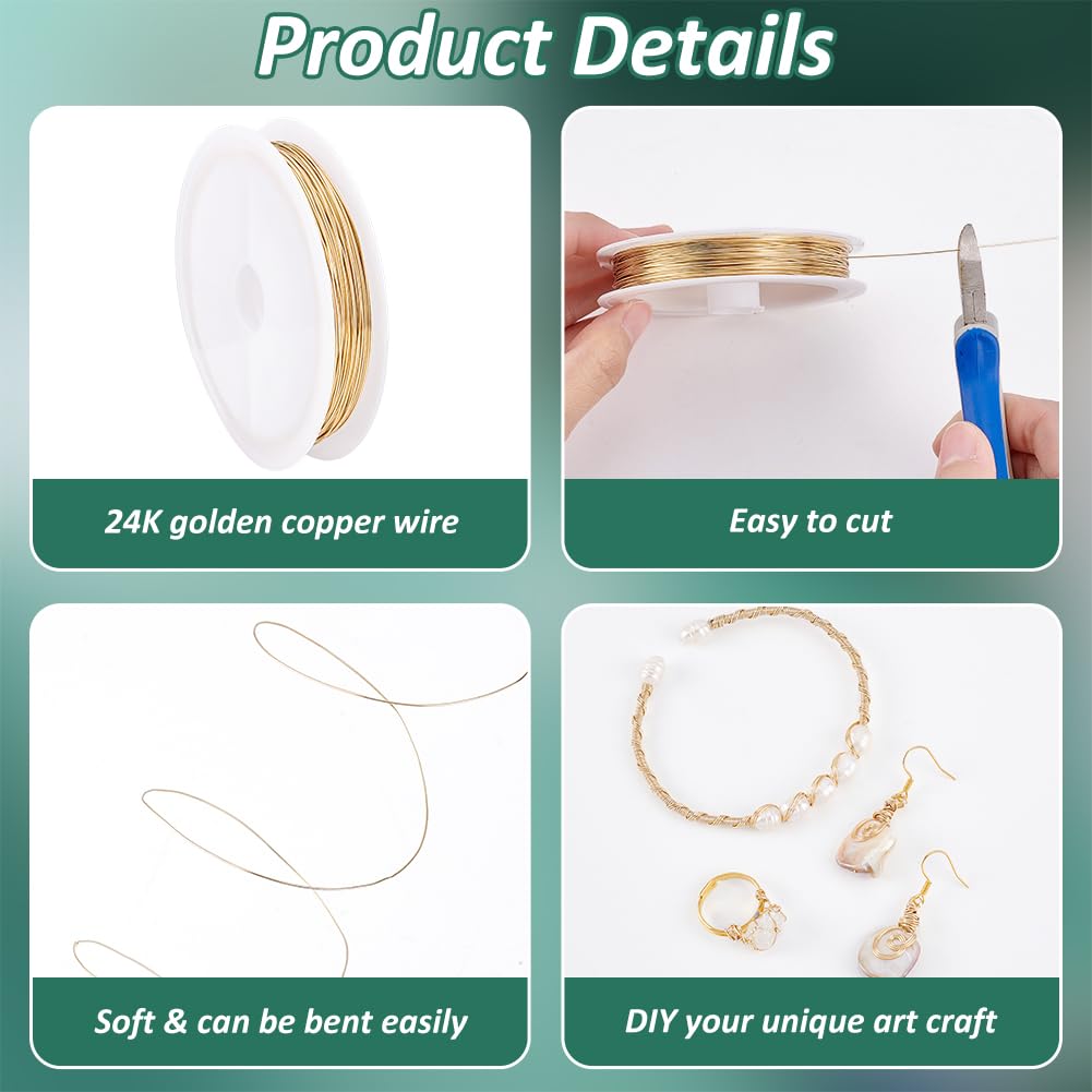Amazon.com: PH PandaHall 24K Gold Plated Copper Wire, 24 Gauge