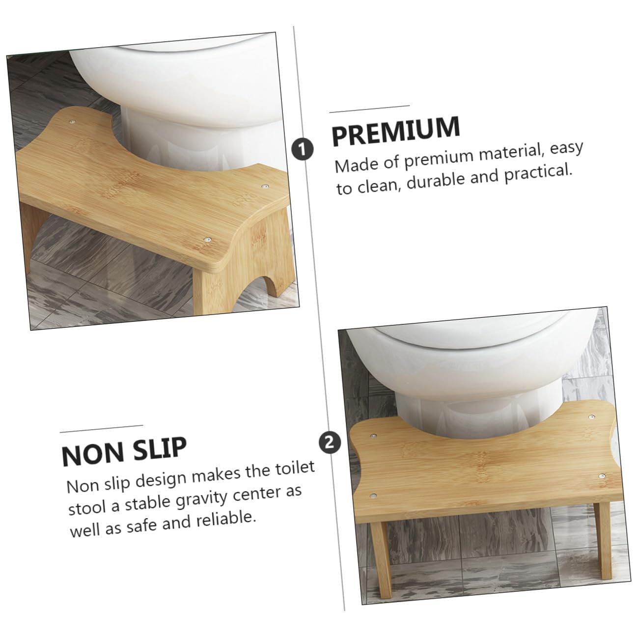 Sgabello per Wc Bambini Antiscivolo Piccolo Poggiapiedi Rialzato in Plastica Resistente Supporto Piede per Bagno e Cucina Uso Quotidiano