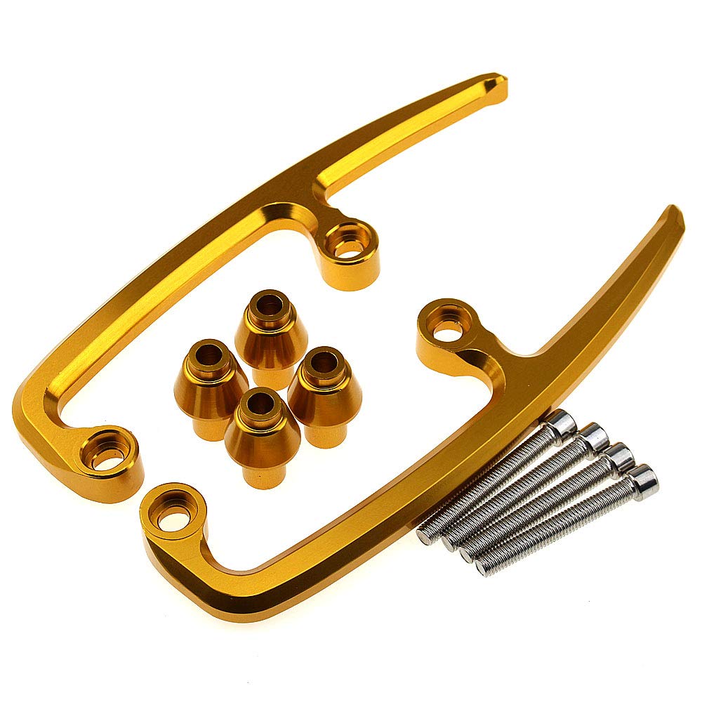 Barres d'appui arrière de moto premium en alu CNC or pour rail de selle Kawasaki Z650