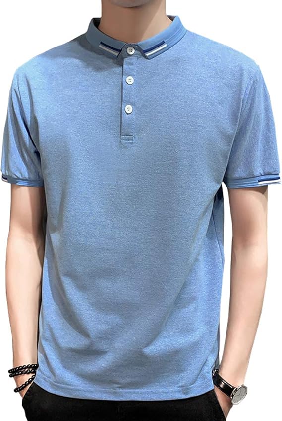 Amazon メンズ 夏服 ポロシャツ 長袖 メンズ ゴルフウェア 重ね着 綿 柔らかい かっこいい ワイシャツ 人気 春夏オシャレ 無地 スティッチング スポーツ チェック柄 メンズ トップス ゴルフ スポーツ Blue 3xl ポロシャツ 通販