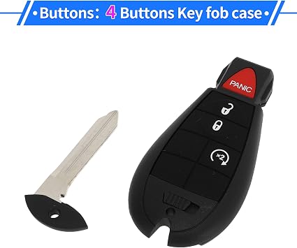 4-Button Key Fob Shell Case for Ram 1500 2013-2021,for Ram 2500/3500/4500/5500 2013-2018 - Keyless Entry Remote Replacement Case