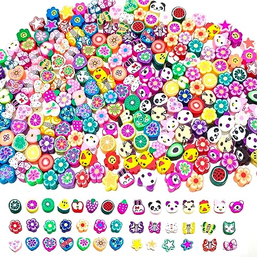 560 Kit Perles Lettres pour Bijoux Perles Argile Polymère pour Bracelet