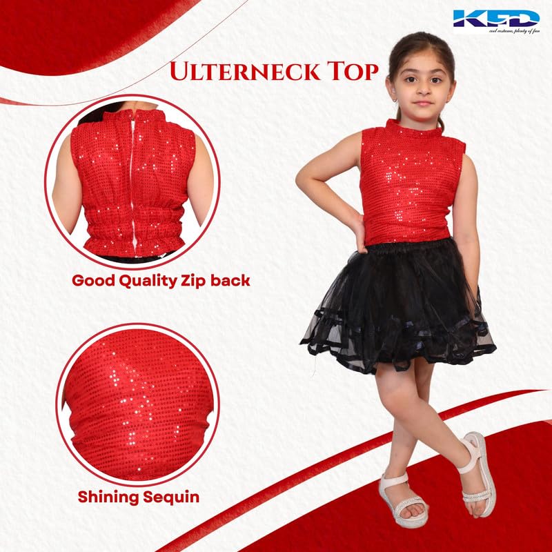Image of Kaku Fancy Dresses Western Dance Top for Kids Halter Neck Top For Annual Function (ONLY TOP) - Skirt not included