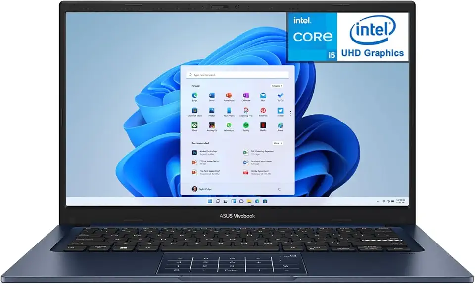 ASUS Laptop fino Vivobook 14 X1404ZA com tela FHD de 14 polegadas, processador Core i5-1334U, 12 GB de RAM, SSD de 256 GB, gráficos Intel Iris Xe, Windows 11 Home, azul