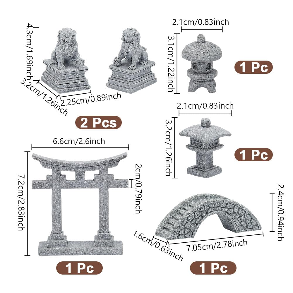 NBEADS 6 Pz Mini Accessori per Giardino Zen, 5 Stili Zen Garden Decor Micro Landscape Fish Tank Scene Ornament Celestite Figurine per Paesaggio Balcone Giardino Fish Tank Decorazione