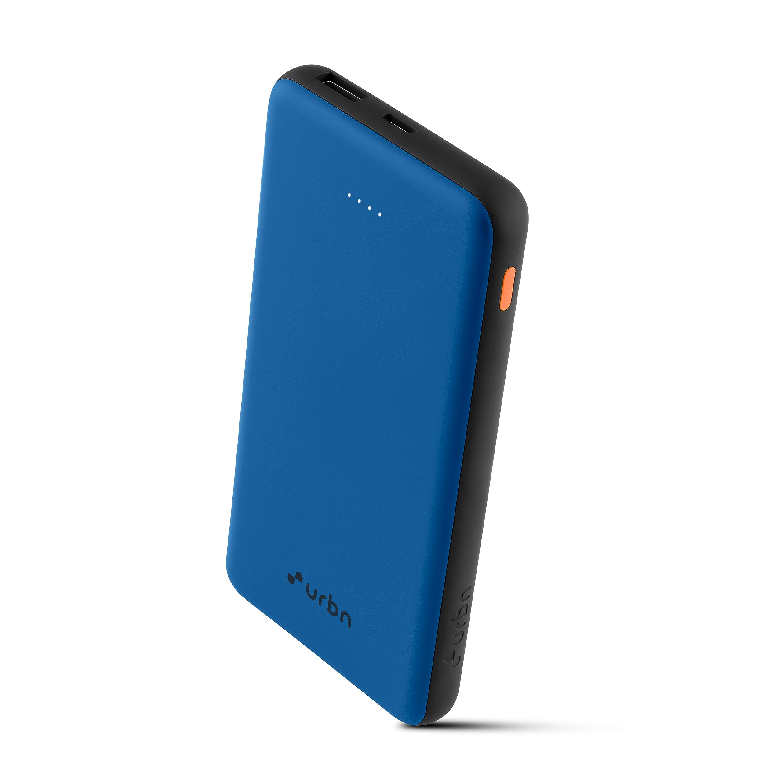 URBN 10,000mAh Ultra Slim Power Bank with Type C Input/Output - Dual Port, 12W Fast Charging, 4-Layer Circuit Protection BIS Certified 6 Months Warranty Made in India Free Type C Cable - Bright Blue
