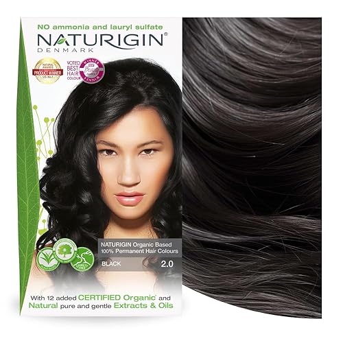 Naturigin Tinte para el cabello negro 20 Color permanente para el cabello 100 cobertura de canas Ingredientes naturales orgánicos certificados