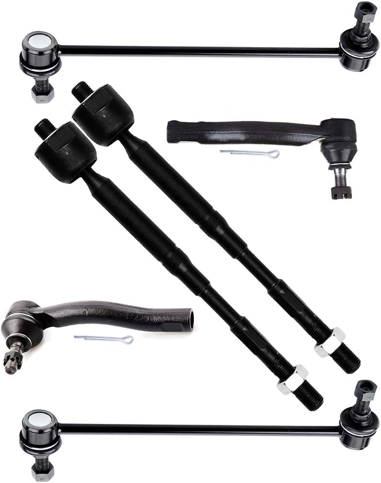 6pc Set Front Suspension Kit Sway Bar Outer Tie Rod End Inner Tie Rod End Replacement for Toyota Corolla