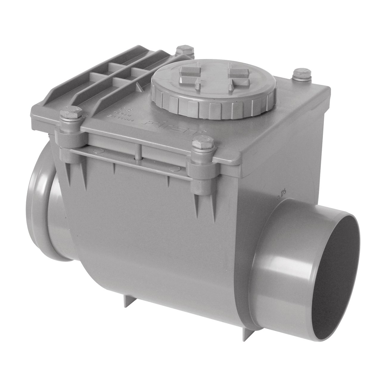 First Plast NRO125G - Válvula antirretorno de PVC para pegar, gris, diámetro 125 mm