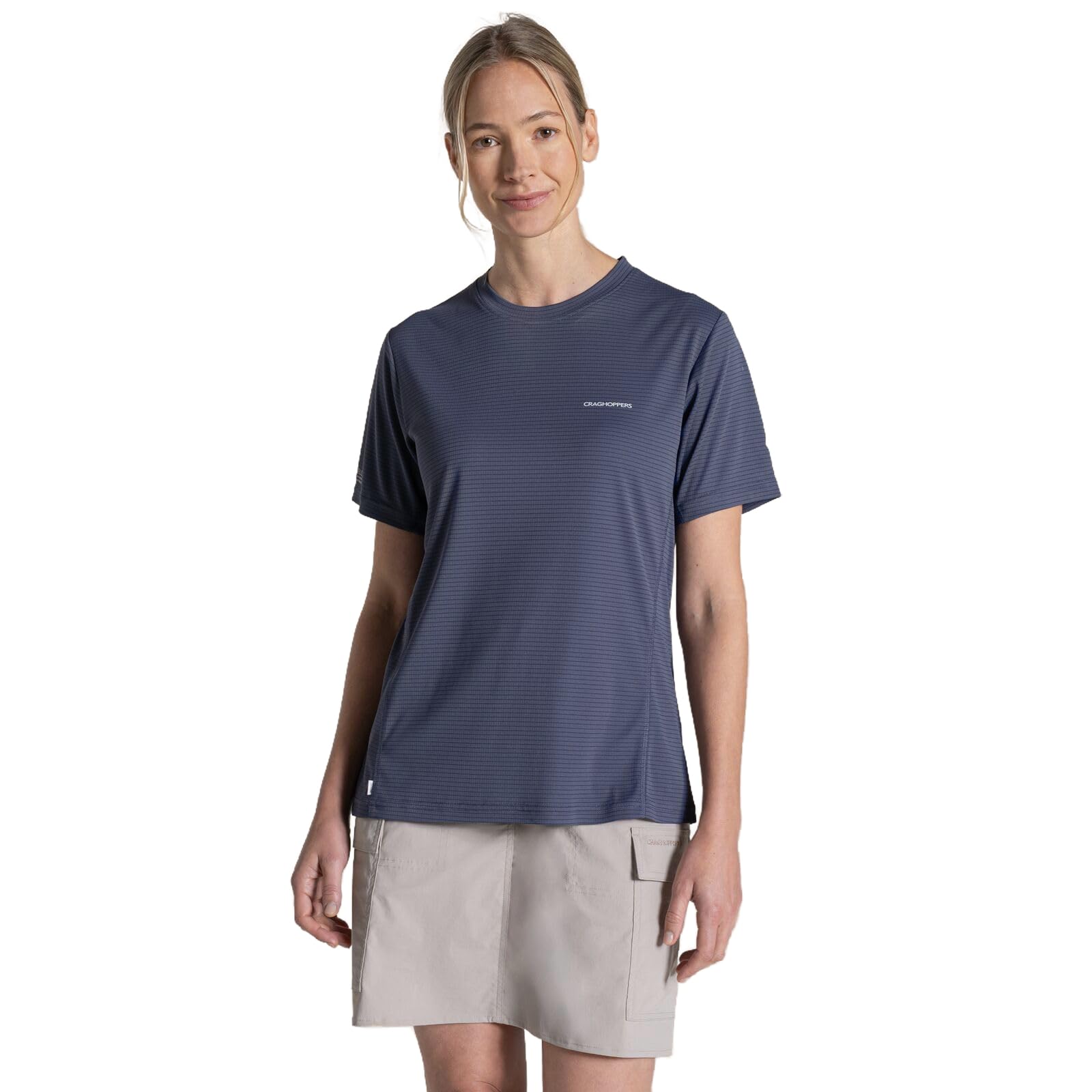 Craghoppers Women's Grey Nosilife Solar Shield+ Short-Sleeved T-Shirt in Size 8, Sports Direct