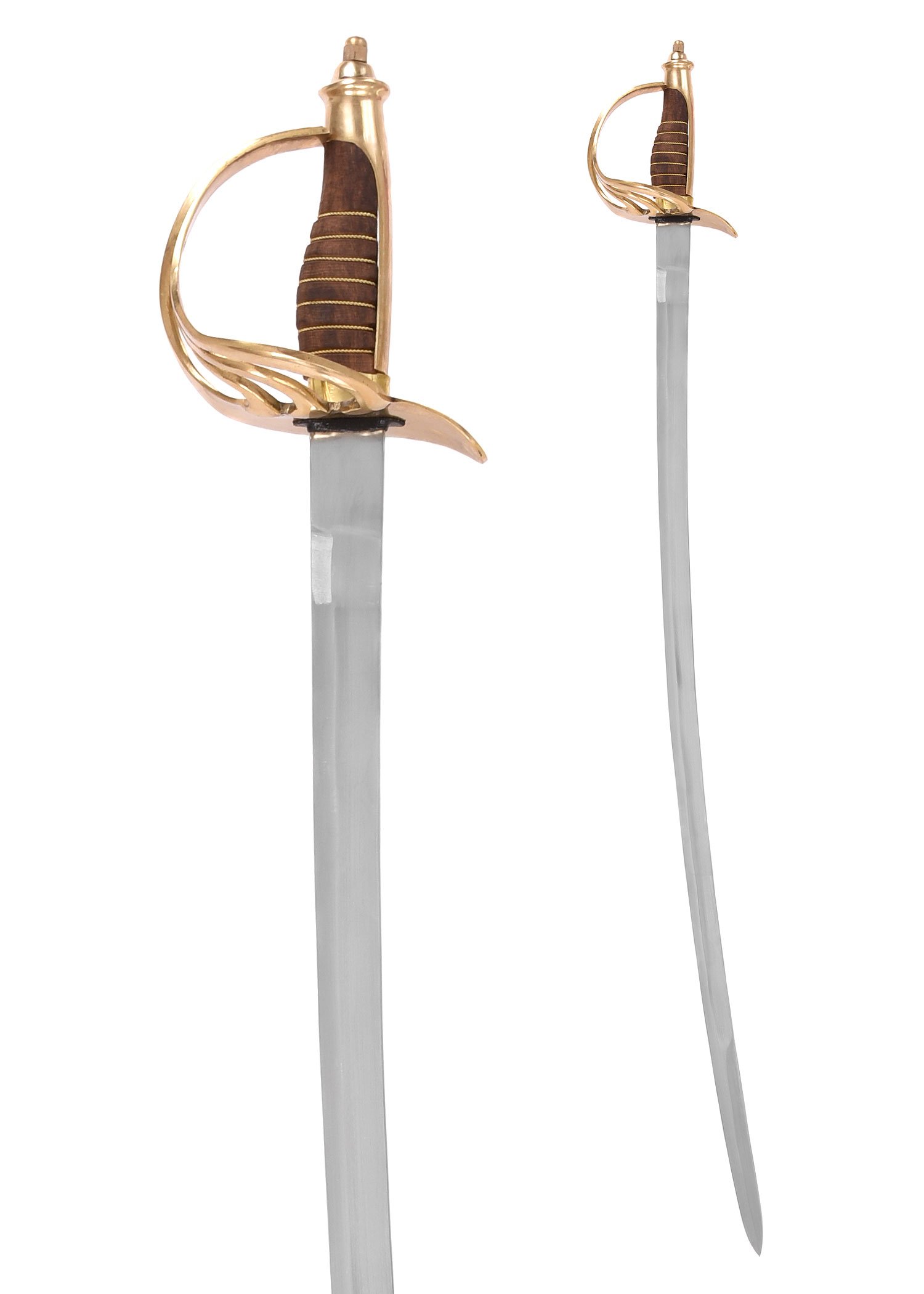 Battle-Merchant - US Kavellerie-Säbel - brauner Holzgriff mit Scheide - echt aus Metall – Dekoratives Schwert für Erwachsene