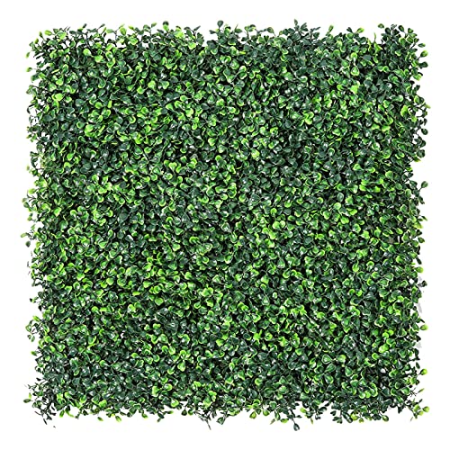 Sunnyglade 12 Pieces 10“x10“ Artificial Boxwood Panels Topiary Hedge Plant, Privacy Hedge Screen Sun Protected Suitable for Outdoor, Indoor, Garden, Fence, Backyard and Decor (10in x 10in) by Sunnyglade - Used condition - US$30.76