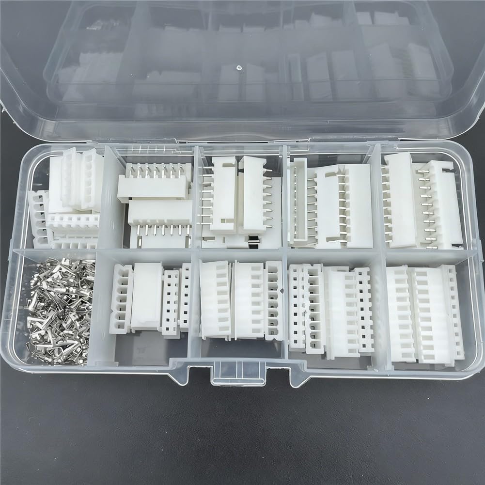 235 Stück für JST XH 2,54 mm Stecker-Sortiment mit 6 7 8 9 10-poligen männlichen weiblichen Gehäusen und passenden Terminals für elektronische Projekte