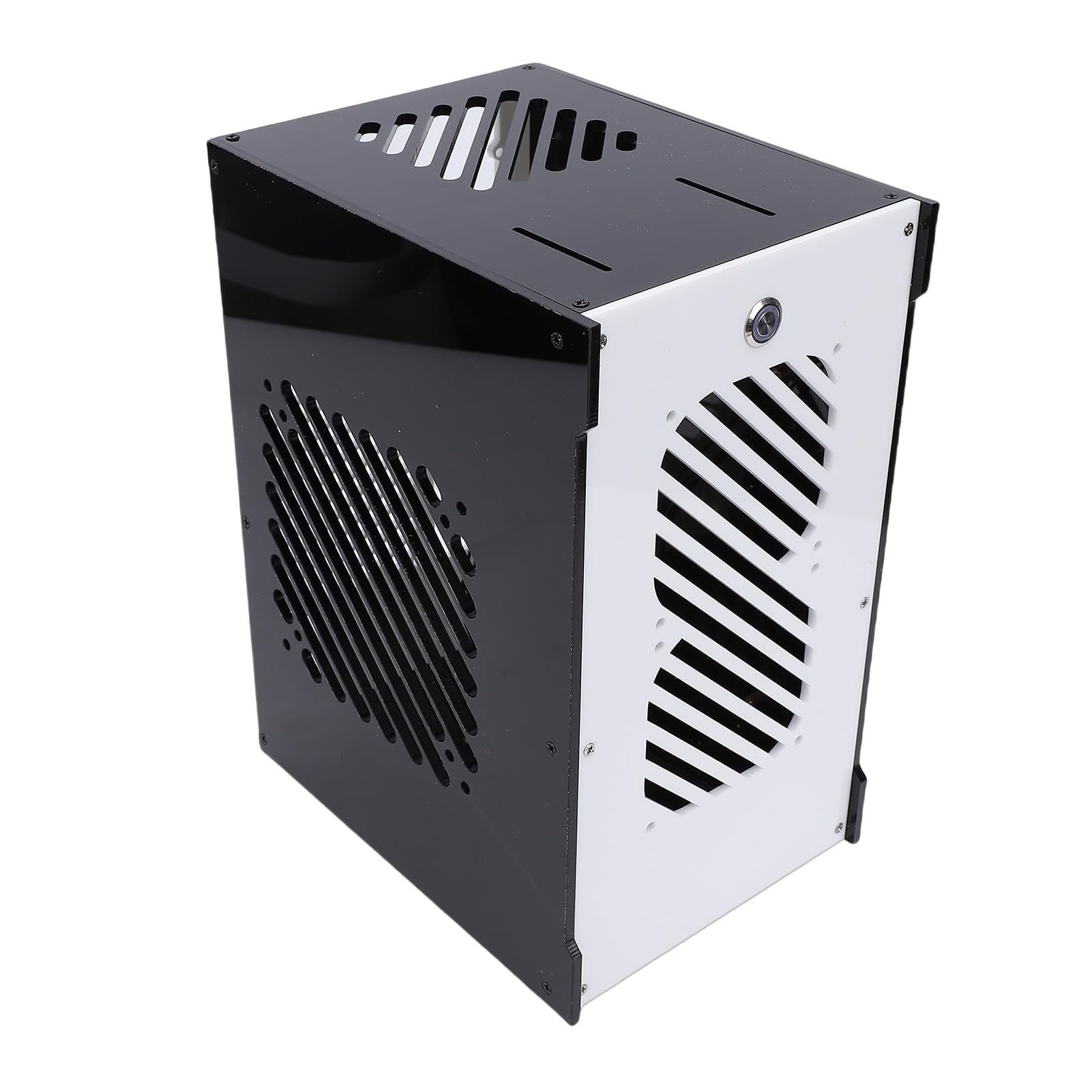 Fabater Obudowa Mini ITX, Kompaktowy Rozmiar 10,5 L, Otwarta, Pusta Obudowa Chłodząca 360 Stopni Micro ITX, Pusta PC z 2 Gniazdami PCI do Domowej Rozrywki, Pracy, Gier