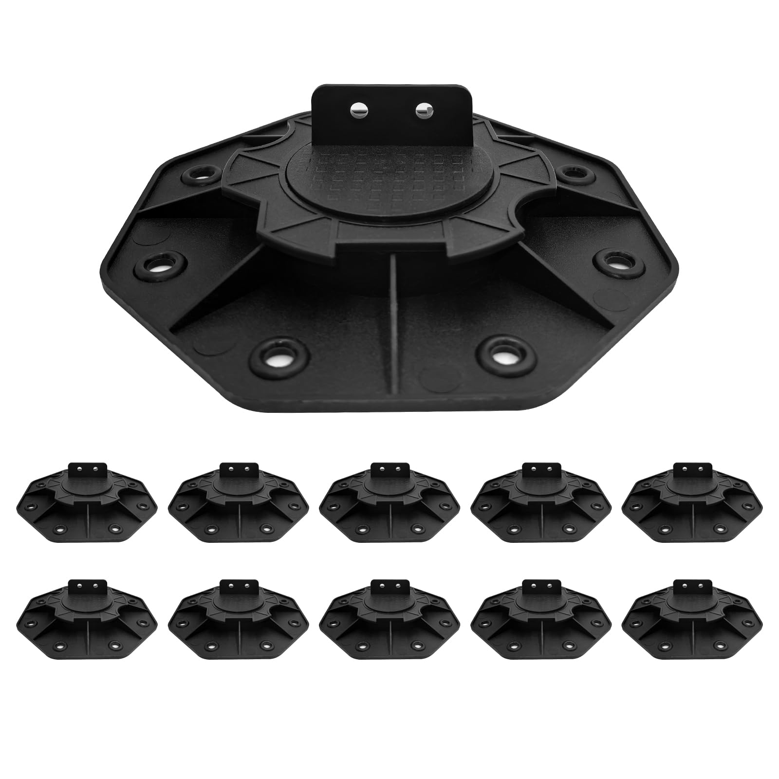 Lot de 10 roulements de piédestal de terrasse, hauteur réglable de 18 à 30 mm, matériau PP, pour fontaines à eau, jardins en terrasse, pavage de cour, etc