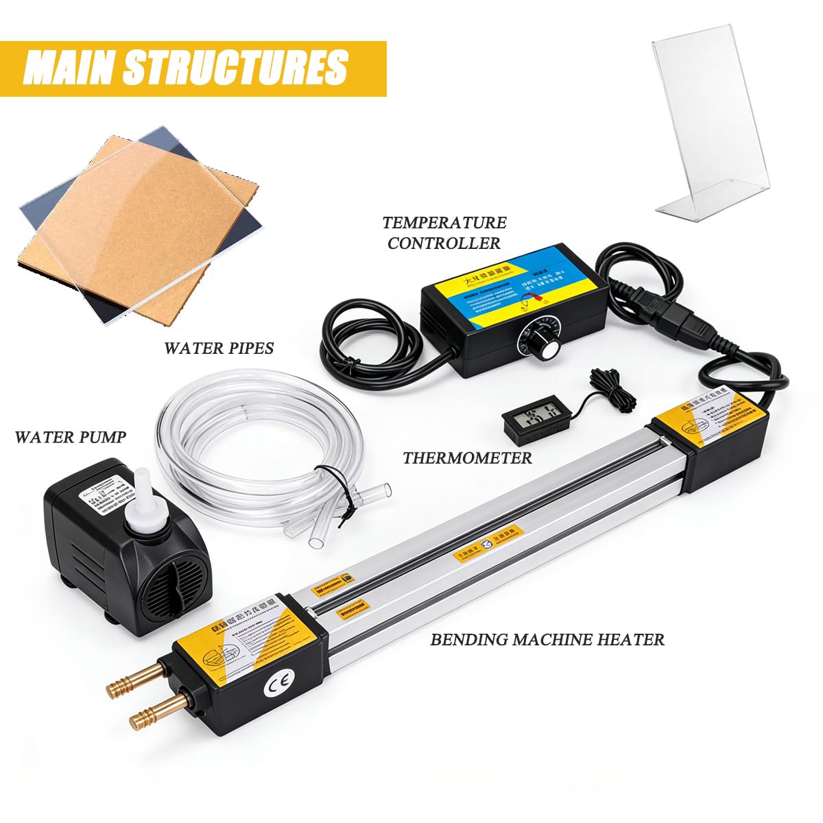 Dobladora acrílica para plástico, herramienta manual de calentamiento en caliente con temperatura ajustable y circulación de agua para hacer carteles, compatible con PVC y plexiglás