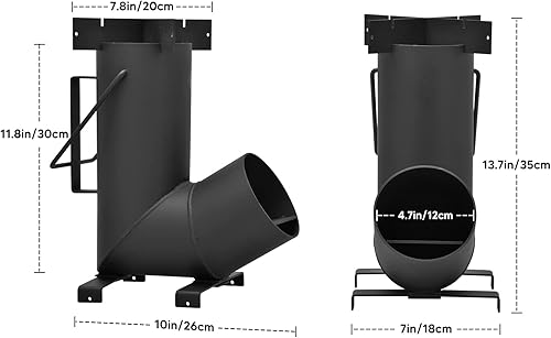 Miniatura 2 de Stanbroil Estufa de cohete portátil, estufa de leña para cocinar al aire libre, patio trasero, campamento y fuera de la red