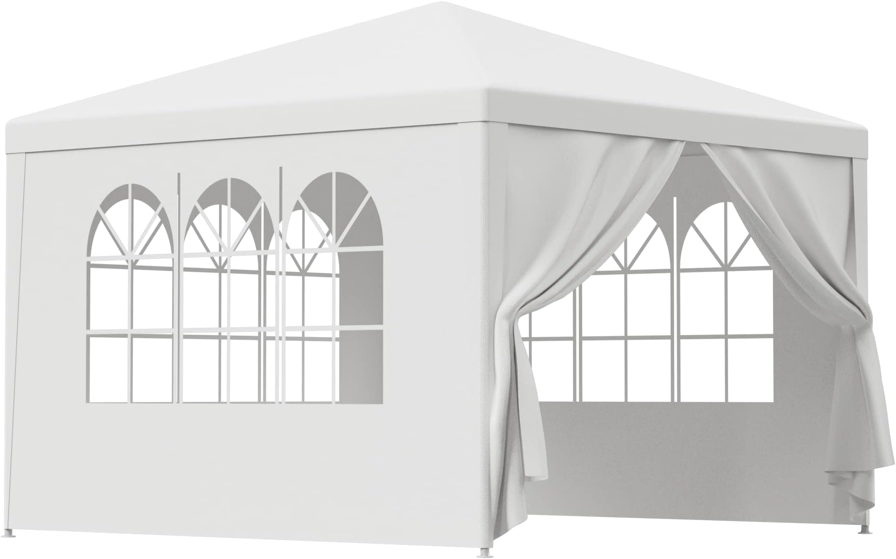 LEMY Party Tent,10'x10' Outdoor Gazebo Canopy Tent with Removable Sidewalls Windows,White Waterproof Heavy Duty Tent for Party,Wedding,Events,Beach,BBQ
