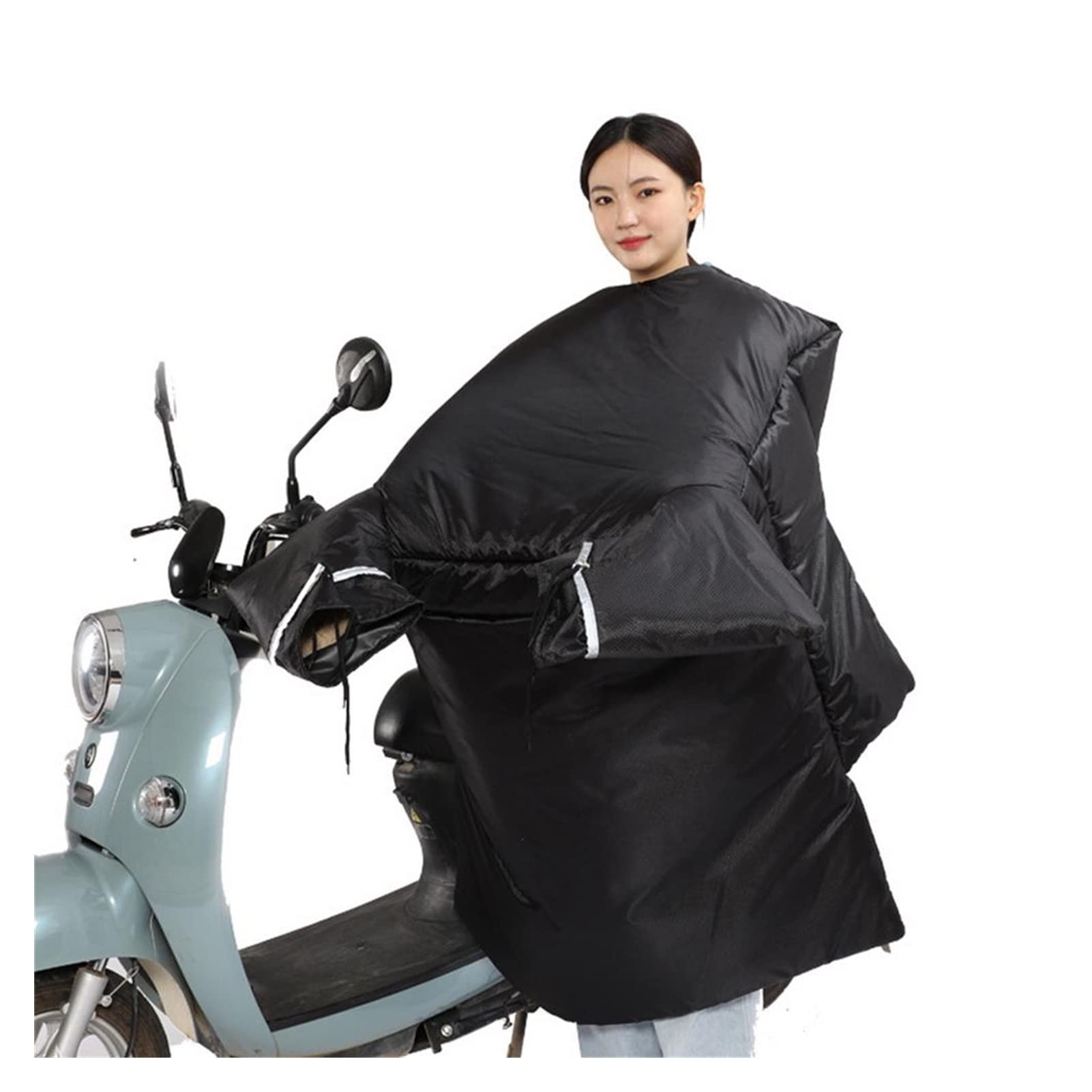 Pare-Brise de Moto Scooters Couvre-Jambes Couverture de Genou Chauffe-Eau imperméable en Hiver Manchon de Guidon Quilt Gants de Protection des Jambes (Color : A)