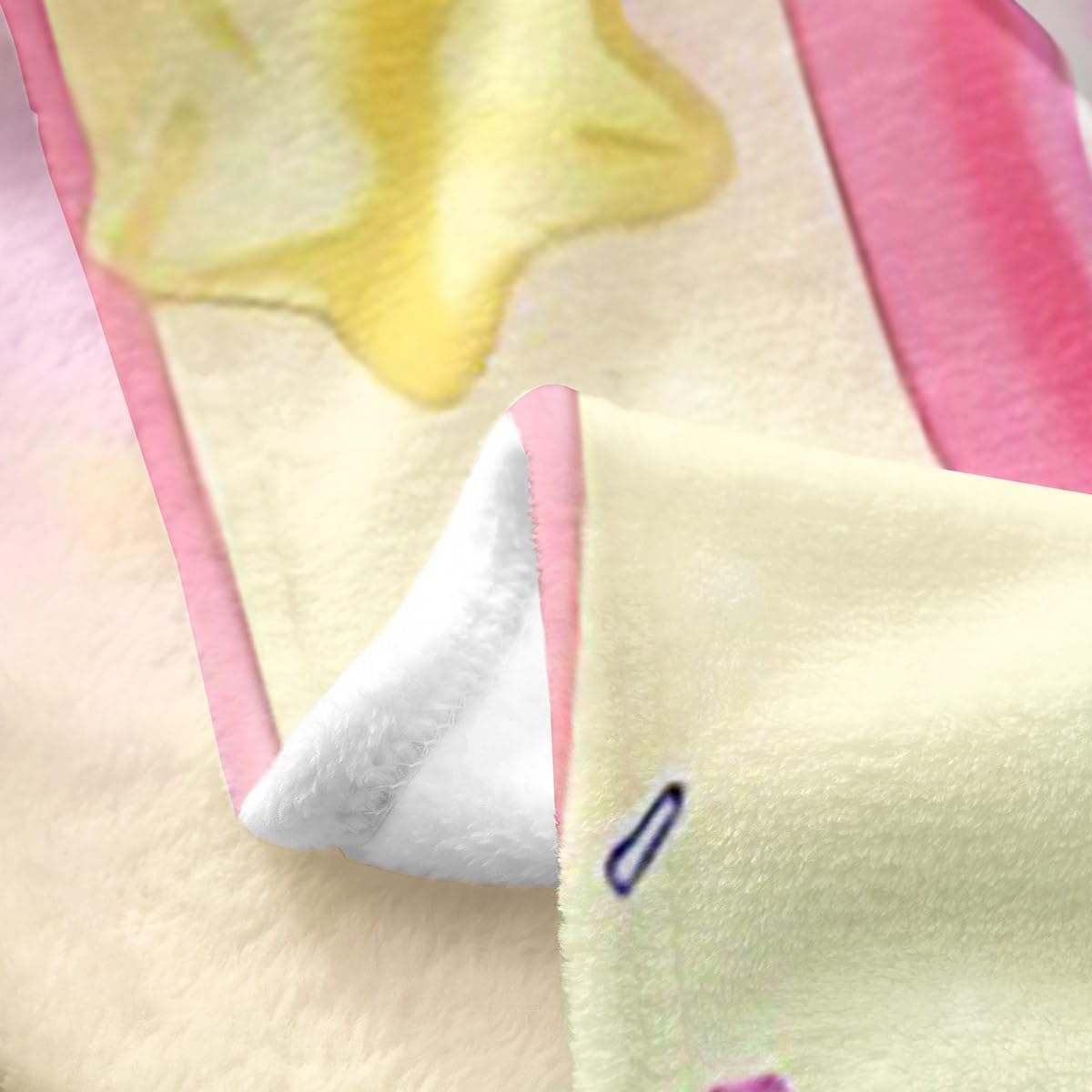 Kawaii Girl Flannel Blanket Queen 90"x90" Warm Lightweight,Watercolor Donut Candy Watercolor Tie Dye Bed Sofa Couch Blankets,Dreamy Sweet Cream Fuzzy Blanket Breathable Flannel Plush Blanket