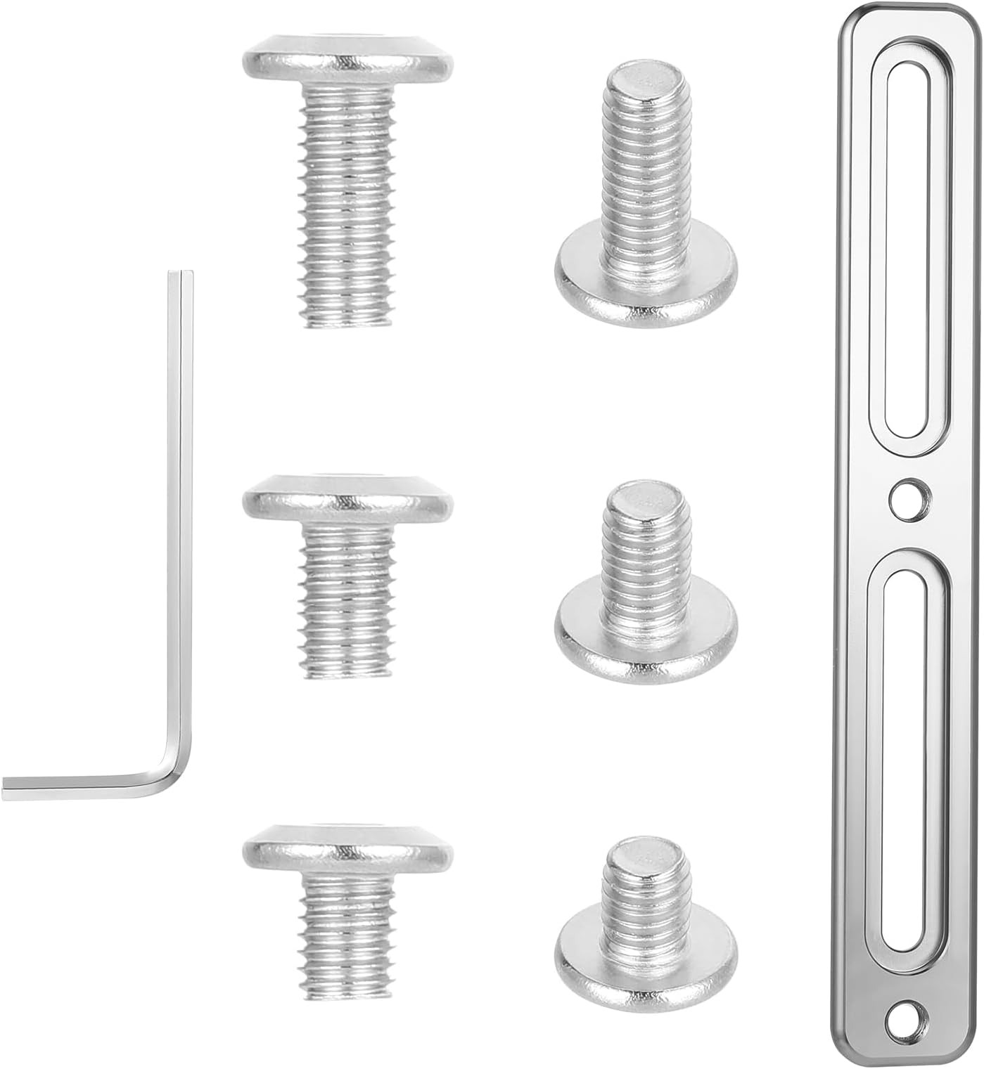 simarro Bike Bottle Cage Adapter, Bicycle B-RAD Mounting Base Adjustable Cage Holders for Road Bike Mountain Bike, 2 Slots with 6 Screws and 1 Wrench(Silver)