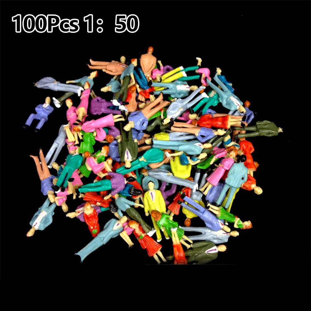 100Pcs 1:50 Painted Figures Sitting and Standing People Sand Table Models for Miniature Scenes - Image 3
