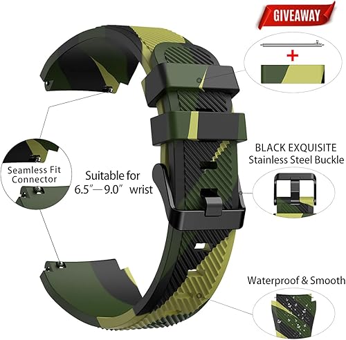 Miniatura 2 de TOOLAIK Correa de reloj de 0.866in compatible con Samsung Galaxy Watch 3 de 1.772inGalaxy Watch de 1.811inGear S3 FrontierClassic, correa de