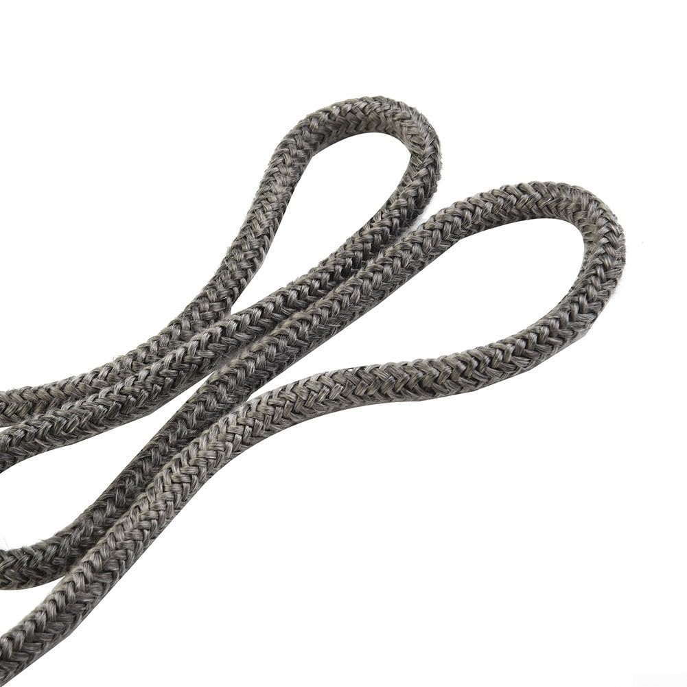 Guarnizione in corda di vetroresina, Guarnizione in corda in fibra di vetro for porta stufa a legna, bruciatore a, nero, diametro 6 mm/8 mm, lunghezza 2 m(8mm)