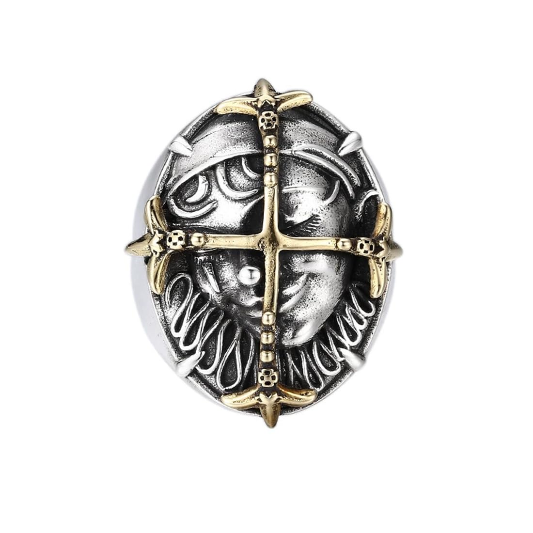 Bague croisée réglable punk en argent sterling S925 pour homme motard - 8
