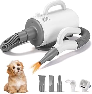 Hundefön Blower Ultraleiser P40 2000W,Ultra-Leise (40 dB Katzen-Modus), 3-in-1 Düsen 99 Einstellbare Einstellungen für Geschwindigkeit & Temperatur