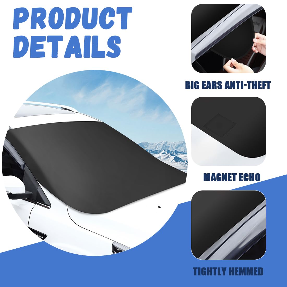 Copertura per parabrezza auto anti-UV antighiaccio 173x120 cm