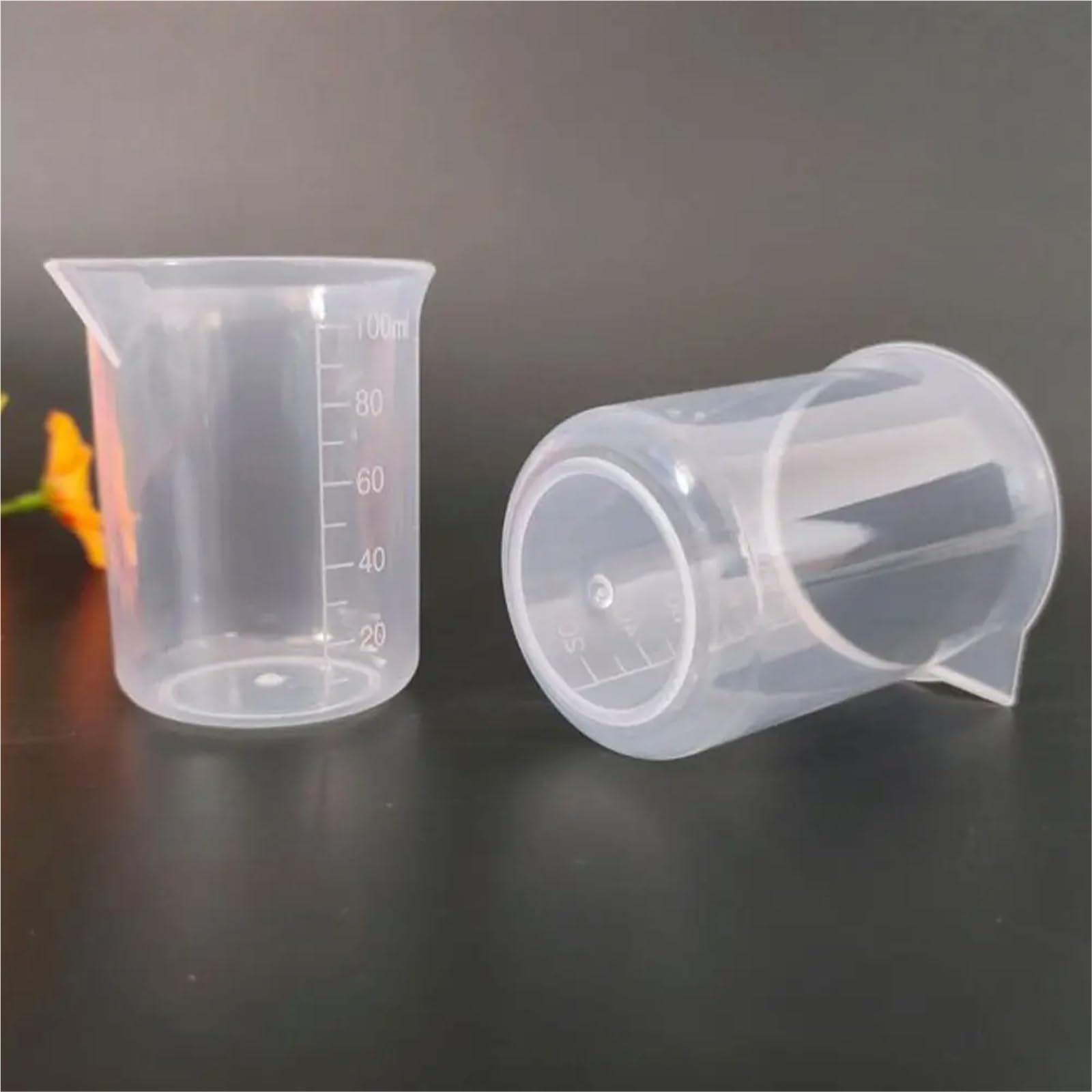 10pcs Reusable with Scale Thickened Transparent Stackable Mixing Cups Measuring Cup Graduated Cylinder Beaker Para Cocina Laboratorio(1000ml)