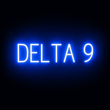 SpellBrite LED Neon DELTA 9 Sign for Business - Blue, 26" x 6"